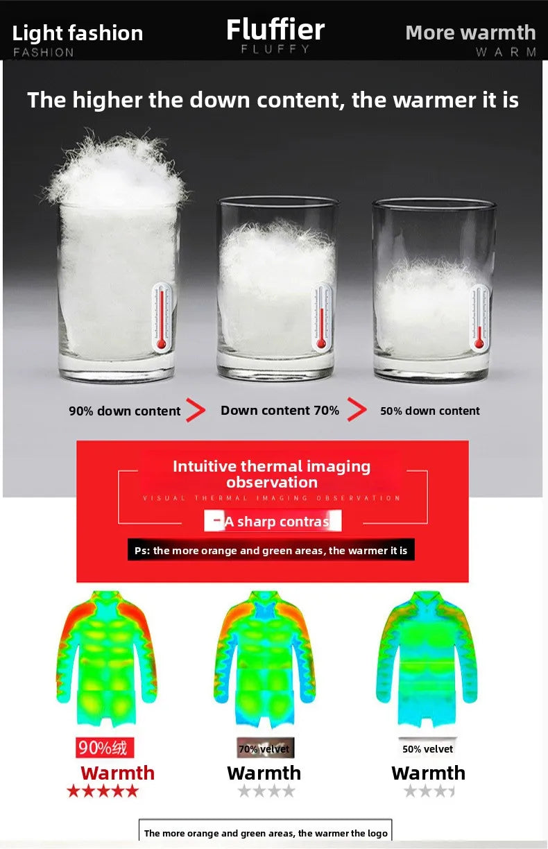 Winter Luxury Brand Men's Down Jacket Coat Parkas Padding Warm Puffer Jackets Long Man Jacket Knee Length Thickened Hooded HXY02 Pi-Mart