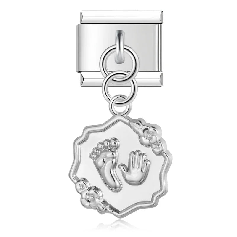 Hapiship 9mm Width Original Daisy Unicorn Angel Cup Santa Claus Italian Charm Fit Bracelet Stainless Steel Jewelry Making DJ050 Pi-Mart
