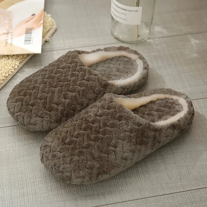 Unisex Fluffy Home Slippers Soft Lightweight Anti Slip Comfortable Indoor Slides for Autumn Winter LadyShow.Store