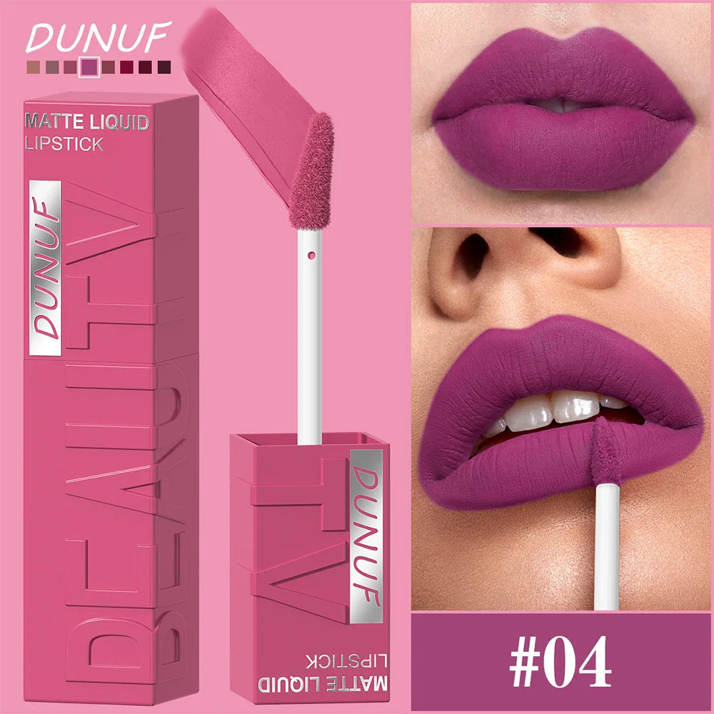 Matte Velvet Lipstick Lip Gloss Waterproof Smooth Long-Lasting Non-sticky Non-transfer Deep Red Nude Y2K Daily&Party Makeup Gift Tri Light Beauty