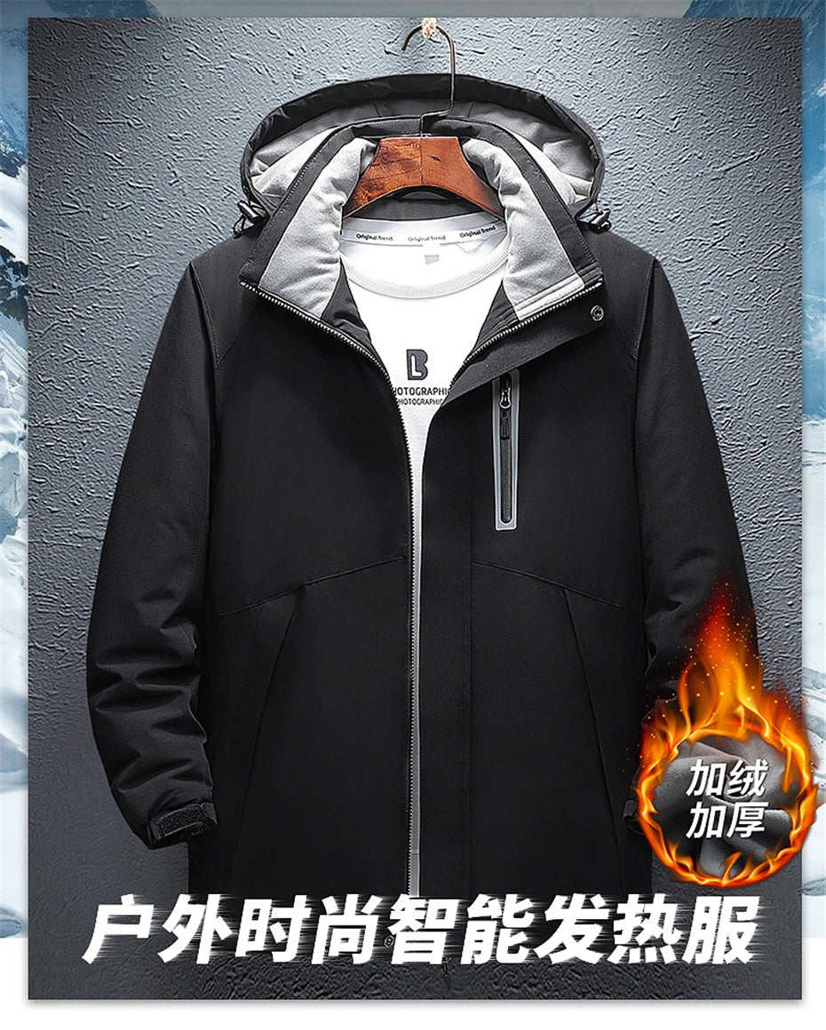 Heating Jackets Men Winter Warm Heated Windbreaker 8 Zones Electric Heated Coat Waterproof Coat Plus Size 5XL Outerwear Male Pi-Mart
