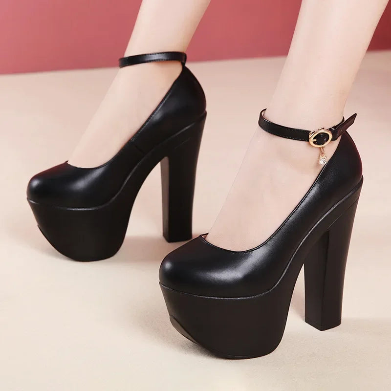 15cm Small Size 32-43 Thick Bottom Gold Red Wedding Shoes Women Platform Pumps 2026 Fall Block Super High Heels Shoes Model Pi-Mart