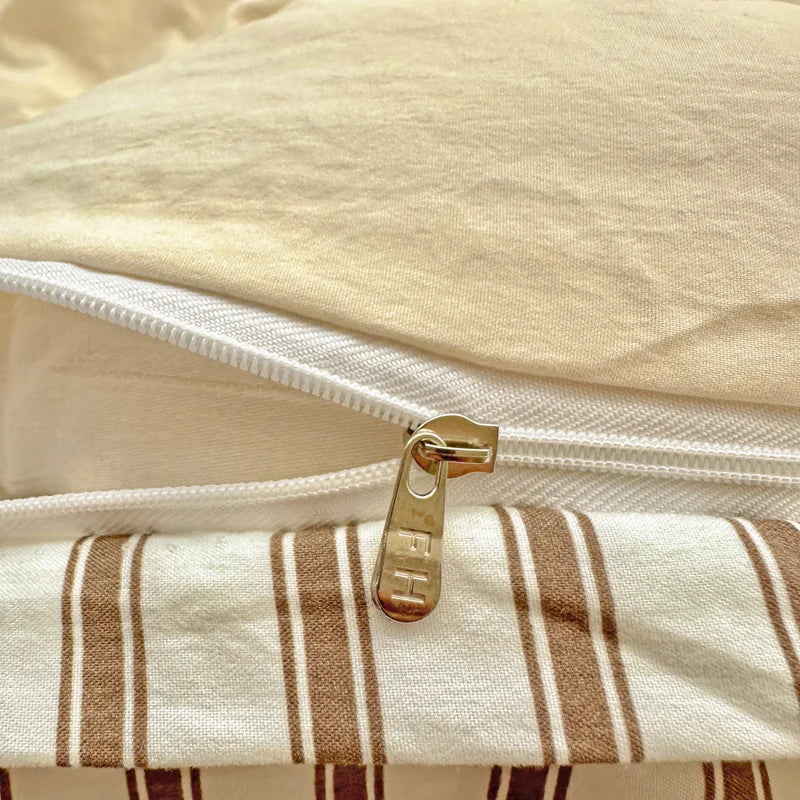 Ins Style Stripes Bedding Duvet Cover Set with Pillowcase bed sheet Full Size Bed Linen Quilt Cover Set Queen/King Double Single LadyShow.Store