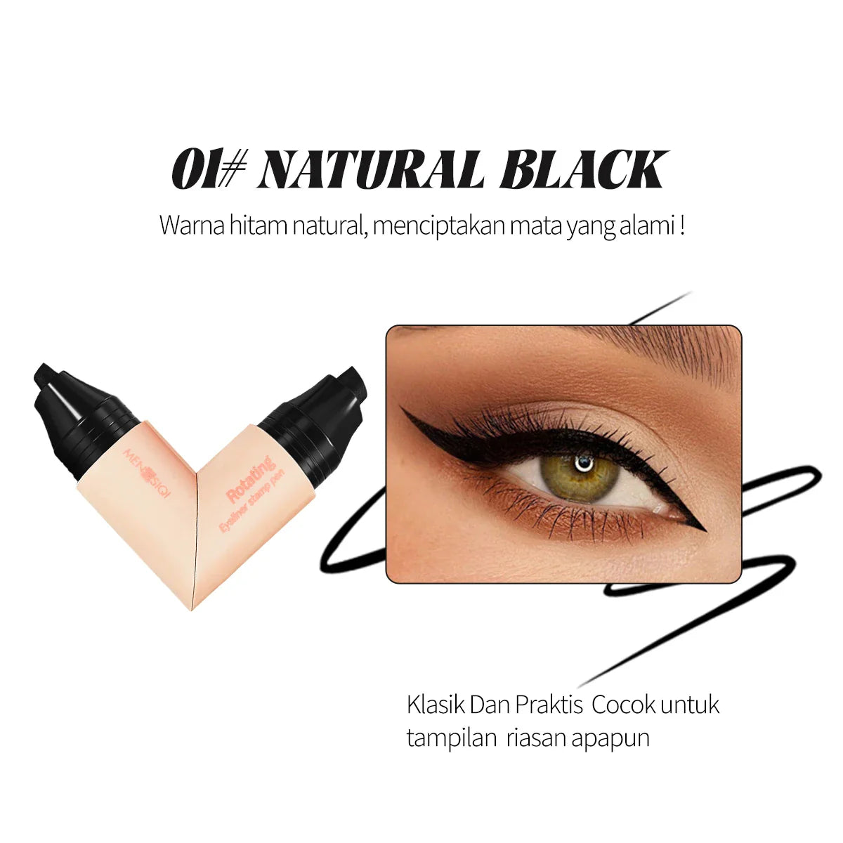 1 waterproof eyeliner pen, fast drying, durable, smooth and easy to color, can create a natural eye makeup LadyShow.Store