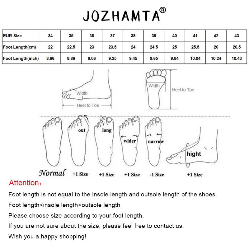 JOZHAMTA Size 34-43 Women Flats Sandals  Fashion Summer Shoes Real Leather Casual Sexy Round Toe Party Daily Dress Sandals Pi-Mart