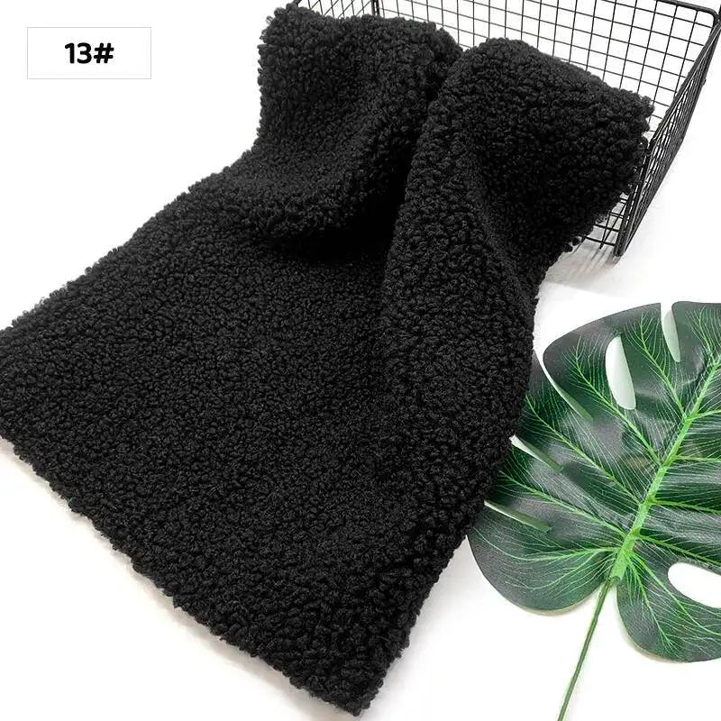 New Teddy Velvet Curled Plush 45x50cm Home Lamb Plush Fabric Soft Artificial Fur Polyester Fiber Mink Fabric DIY Plush Doll Pi-Mart