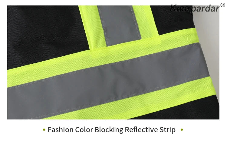 Winter Black Jacket High Visibility Warm Jacket for Men With Customized Logo Waterproof Jacket Reflective Parka Jacket Workwear Pi-Mart