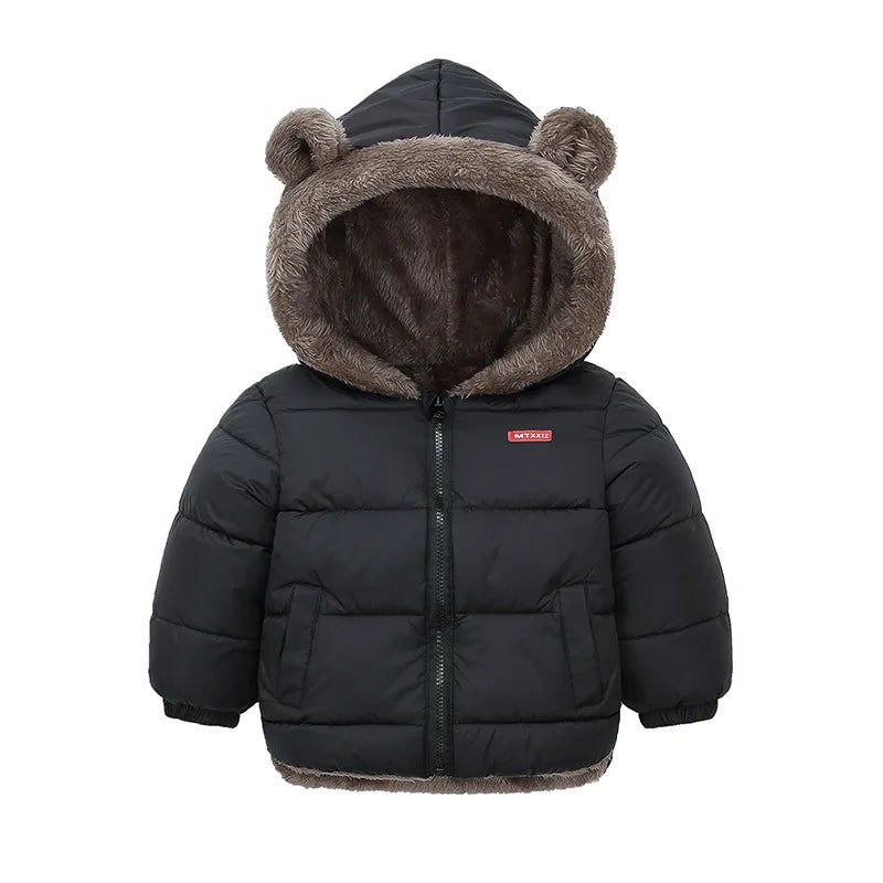 Baby Boys Girls Jacket Hooded Cotton Outerwear Children's Thick Fleece Coat Cashmere Padded Jackets Winter Boys Girls Warm Coats LadyShow.Store