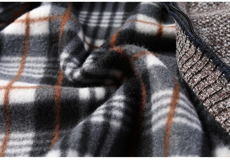 Autumn Winter Warm Cardigan Men Fleece Sweaters Full Zip Jackets Slim Fit Luxury Brand Knitted Sweater Coat American Jersey Pi-Mart