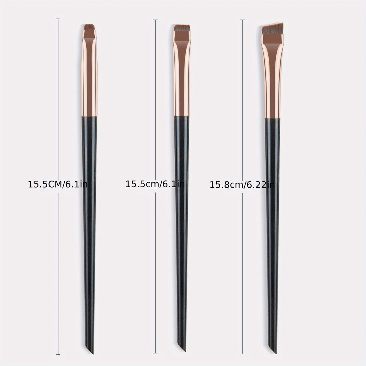 3pcs Professional Makeup Brush - Precision Eyebrow, Eyeliner, Powder Application - with Nylon Bristles - for Natural Definition Pi-Mart