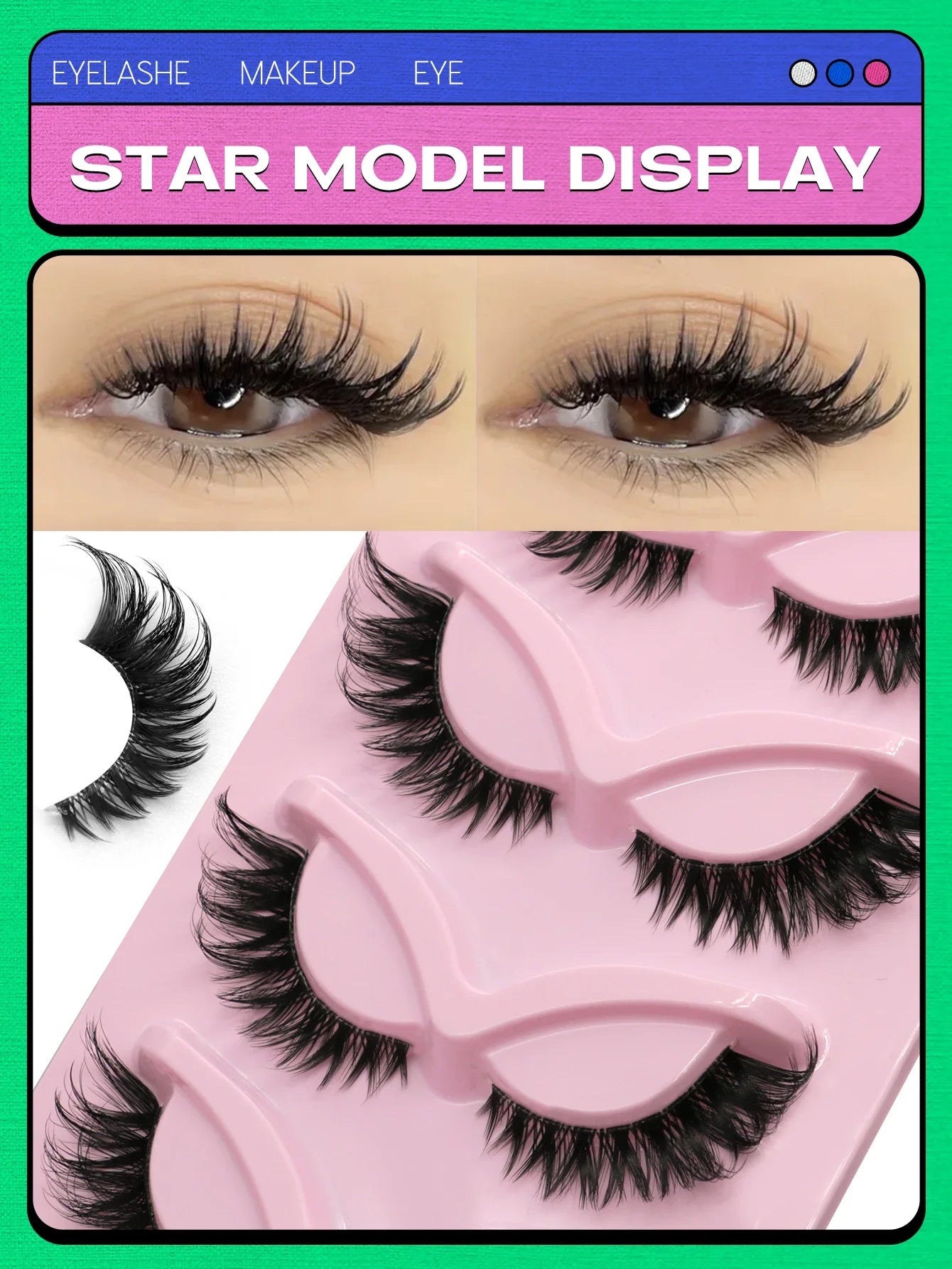Veltrinay Fake Lashes Cat Eye Lashes Faux Mink Eyelashes Clear Band Lashes Natural Look Wispy Mink Eyelashes False Lashes Makeup LadyShow.Store
