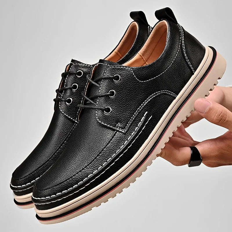 Leather Men Oxfords Shoes Handmade Italian Mens Casual Shoes  Brand Leisure Male Loafers Pi-Mart