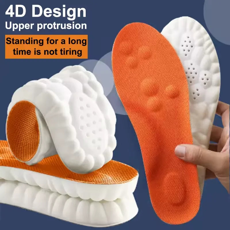 Latex Sport Insoles Soft High Elasticity Shoe Pads Orthotic Breathable Deodorant Shock Absorption Cushion Arch Support Insole LadyShow.Store