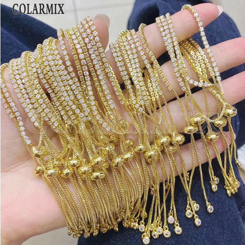10 Pcs Zircon Bracelet Fashion Bracelet Jewelry Bracelet Accessories Jewelry bangle 40033 Pi-Mart