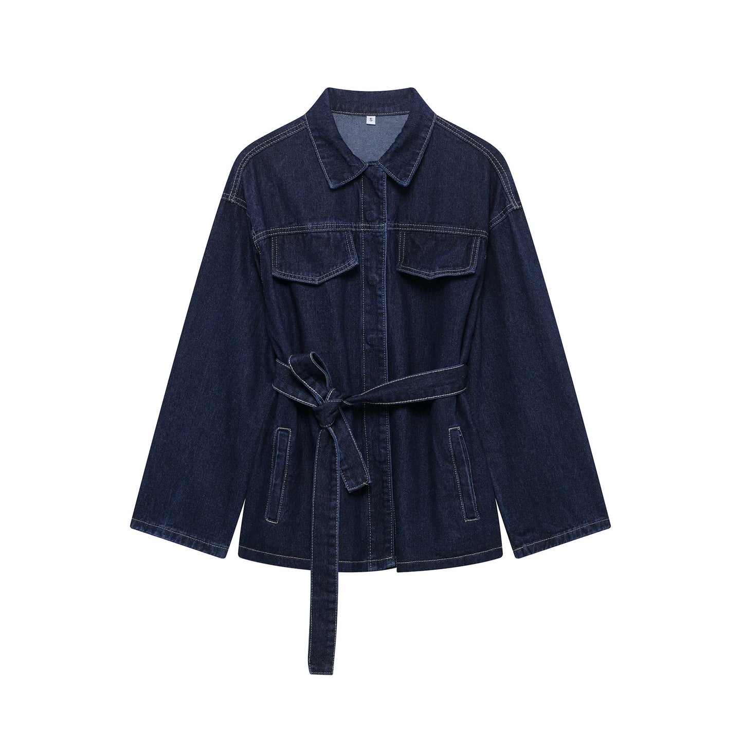 DUOPERI Women Fashion 2 Pieces Sets With Belt Denim  Jackets & Vintage Front Zipper Jeans Trousers Feamle Chic Lady Pants Sets LadyShow.Store