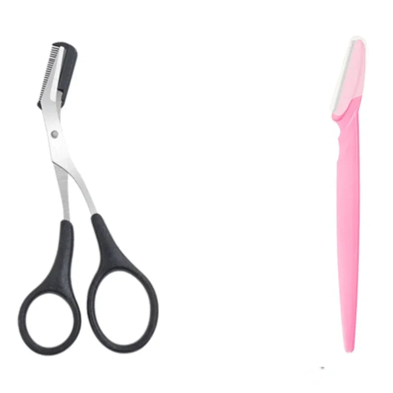 Eyebrow Trimmer Scissor Beauty Products for Women Eyebrow Scissors with Comb Beauty Scissors  Stainless Steel Makeup Accessories Tri Light Beauty