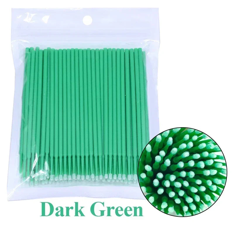 Brush Lash Extension 100Pcs Eyelash Cleaning Micro Cotton Swab Individual Eyelashes Microbrush Beauty Makeup Clean Remover Tools LadyShow.Store