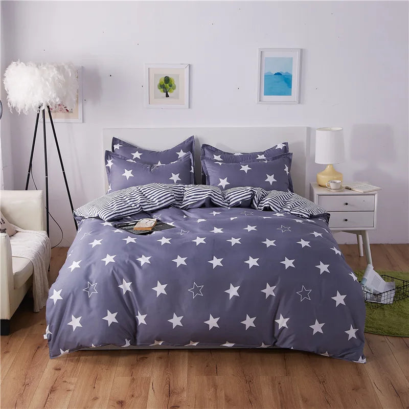 Lovely Cartoon King Size Duvet Cover Set 220x240 Skin Friendly Double Bed Quilt Cover Blanket Comforter Cover and Pillowcase Pi-Mart