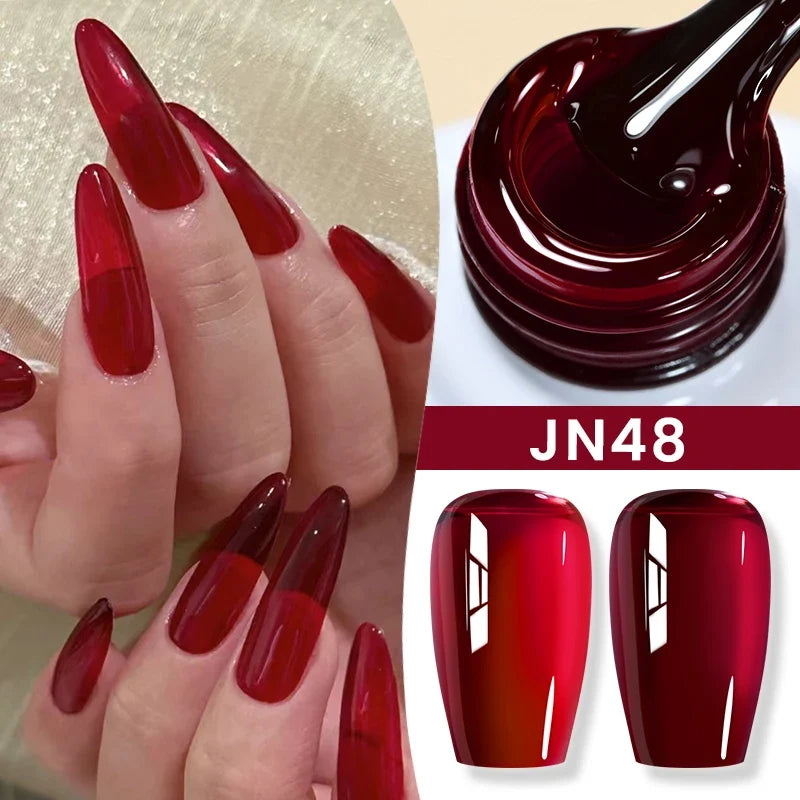 BORN PRETTY 10ml Jelly Nude Gel Nail Polish 50 Colors Semi Transparent Nail Art Nail Supplies Soak off UV LED Nails Gel Varnish Tri Light Beauty