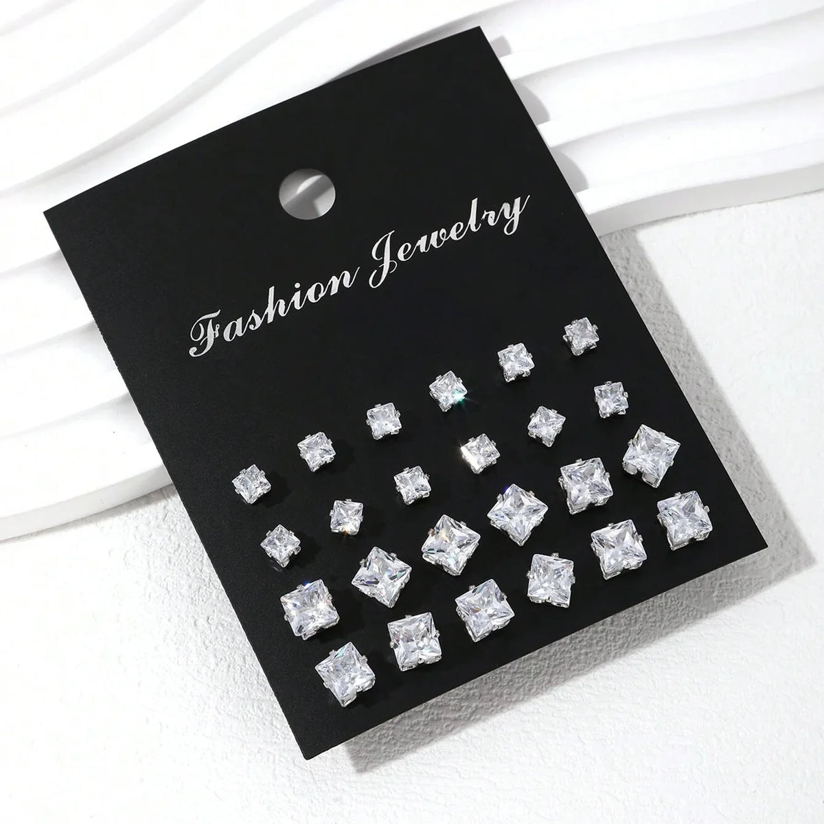 12 Pairs Of Luxurious, Simple, Shiny, And Caring Zirconia Decorative Earrings Are Suitable For Gifts To Parties,And Couples Pi-Mart
