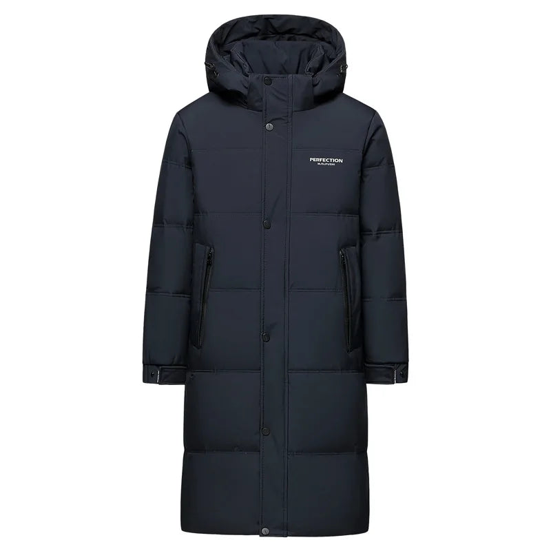 Winter Luxury Brand Men's Down Jacket Coat Parkas Padding Warm Puffer Jackets Long Man Jacket Knee Length Thickened Hooded HXY02 Pi-Mart
