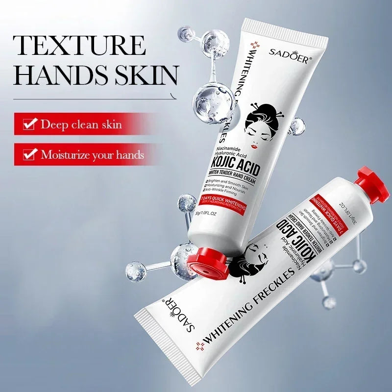 SADOER Kojic Acid Hand Cream Moisturizing Nourishing Brightening Hydrating Hand Creams Beauty Hands Skin Care Products Tri Light Beauty