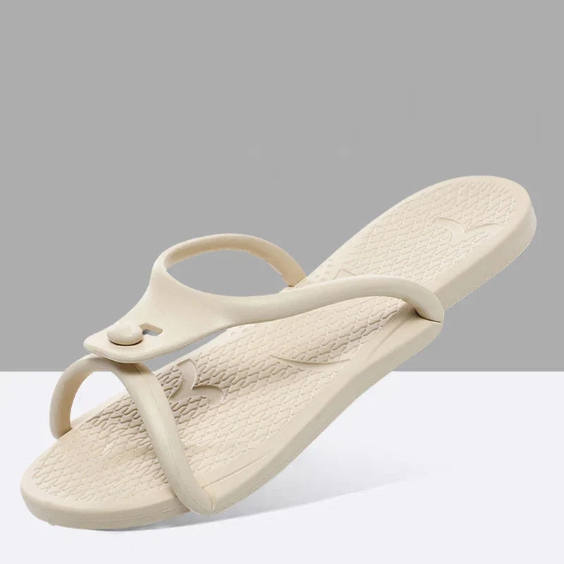 2024 Summer Women Folding Slippers Adults Portable Trip Travel Sandals Couples Indoor Soft Slides Men Beach Non-slip EVA Shoes LadyShow.Store