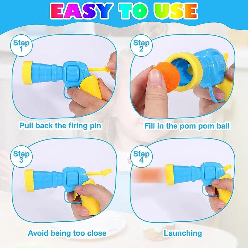 Cat Toys Interactive Launch Training Toy For Pet Kitten Creative Mini Shooting Gun Games Stretch Plush Ball Toys Pet Supplies Pi-Mart