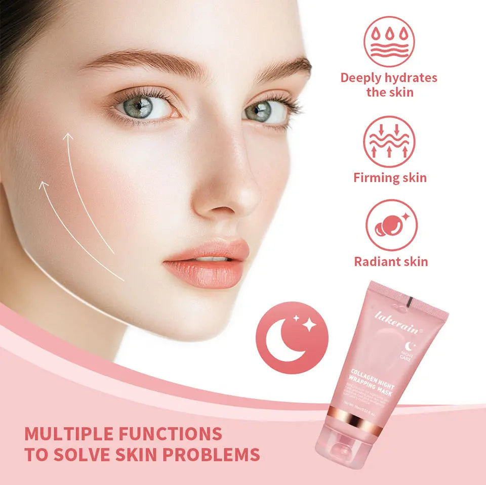 Collagen Wrapping Peel-off Mask Rejuvenation Moisturizing Brightening Korean Face Mask Make Glowy Skin Elasticity Facial Mask Pi-Mart