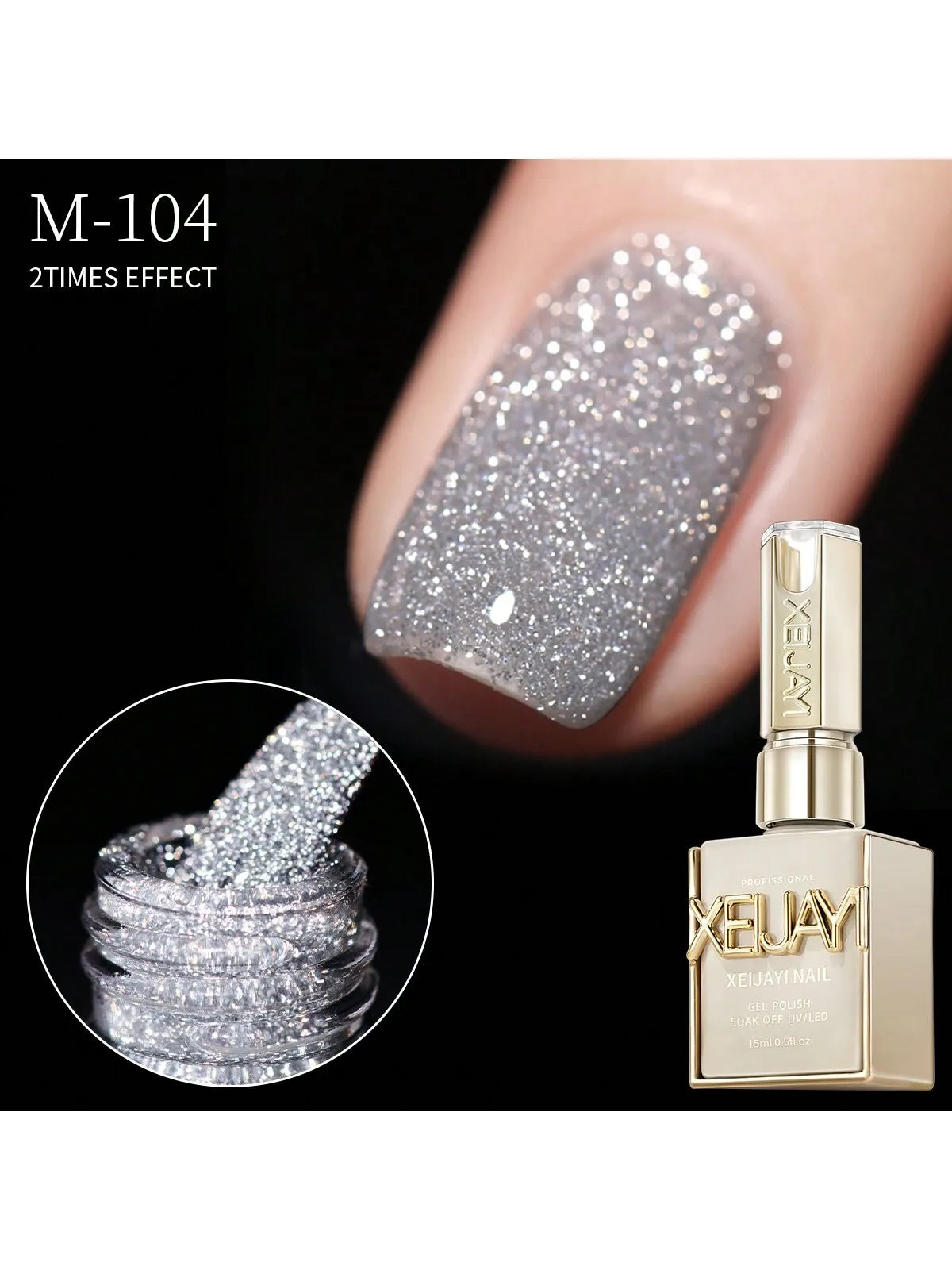 15ml Broken Diamond Halloween Christmas Nails Gel Nail Polish Adhesive Burst Flash Maillard Broken Diamond Adhesive Tri Light Beauty
