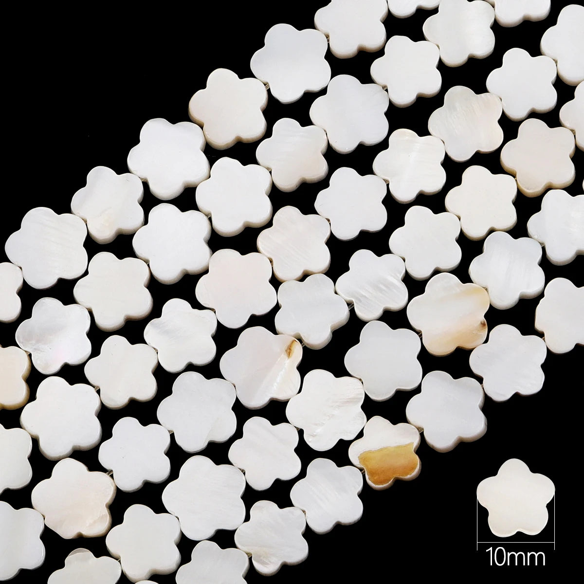Natural Shell Beads Mother of Pearl Love Star Oval Round Flat Loose Spacer Beads for Jewelry Making DIY Charm Bracelet Necklace Pi-Mart