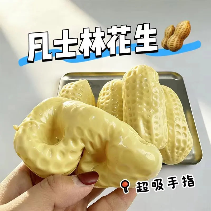 Crunchy Peanut Stress Ball Food-Shaped Squeeze Ball Squishy Toys ASMR Sensory Anti Stress Fidget Toys for Adults Christmas Gift Pi-Mart