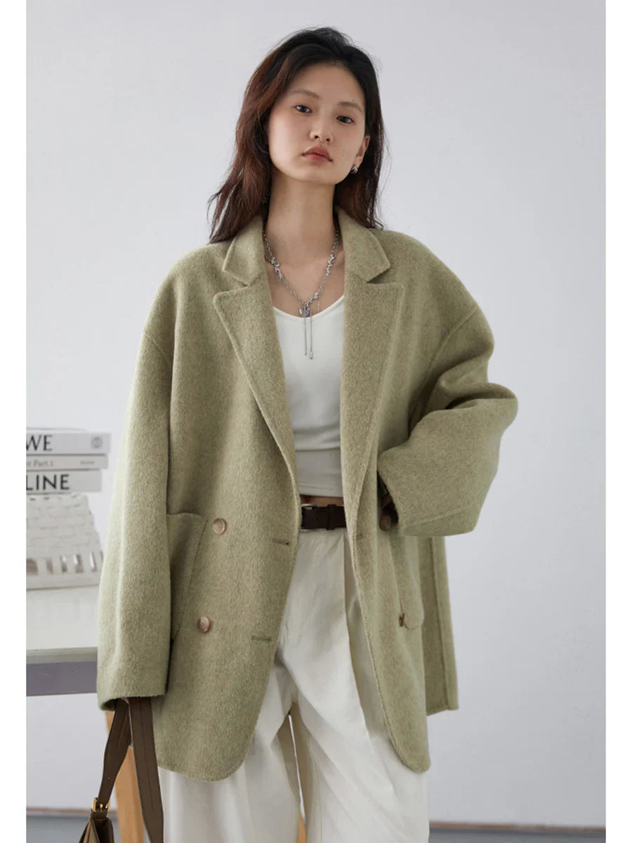CHIC VEN Women's Woolen Coats Fashion Solid Loose Warm Jackets Korean Casual Office Lady Female Clothing Spring Autumn New 2026 LadyShow.Store