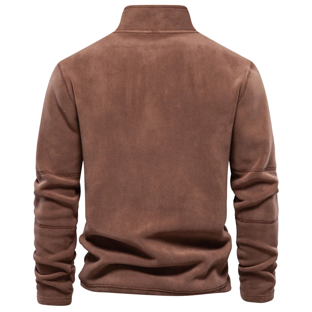 AIOPESON Brand Quality Thicken Warm Fleece Jacket for Men Zipper Neck Pullover Men's Sweatshirt Soft Shell Mens Jacket Pi-Mart