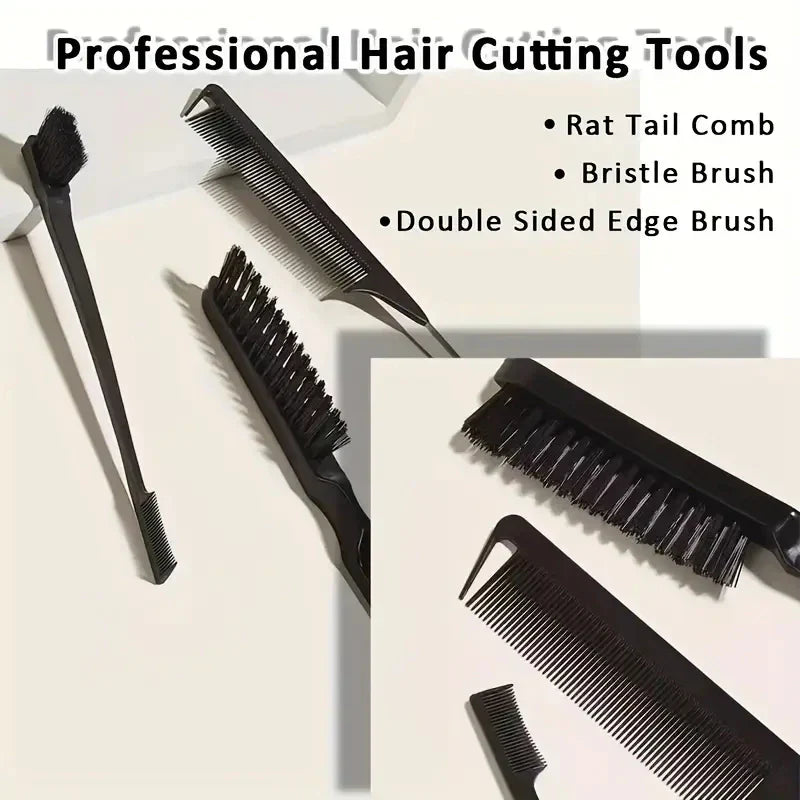 Bristle Slick Back Hair Brush for Sleek Ponytail Bun & Smoothing Baby Hairs, Flyaways, Edge Control - Backcombing & Teasing Tri Light Beauty