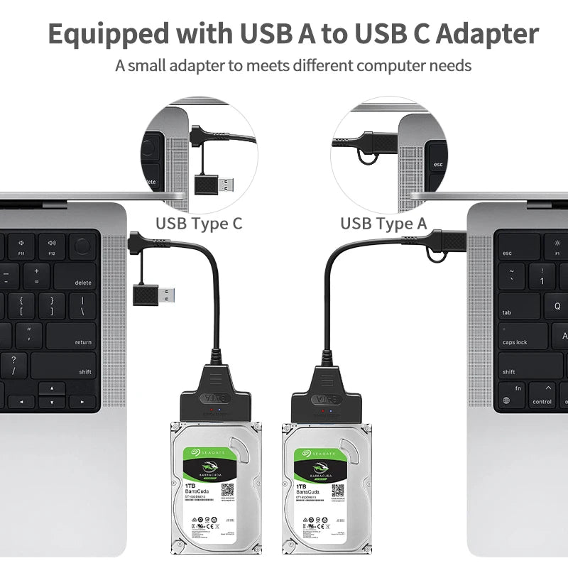New USB 3.0 3.1 SATA to USB Cable USB 3.0 to SATA III Hard Disk Adapter Compatible With 2.5-inch Hard Drives SSD UASP Support Pi-Mart