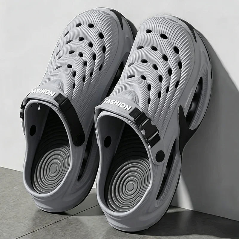 Fashion Hollow Out Thick Bottom Sports Sandals Men Eva Soft Sole Summer Clogs Sandals Men Non Slip Outdoor Driving Beach Sandles Pi-Mart