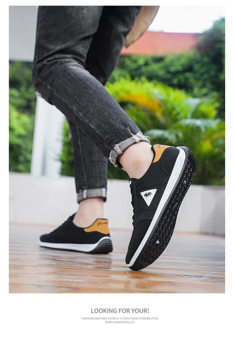 New 2026 Men's Casual Comfortable Breathable Sports Shoes Lightweight Anti-slip Wear-resistant Canvas Low-top round Toe Slip-On Pi-Mart