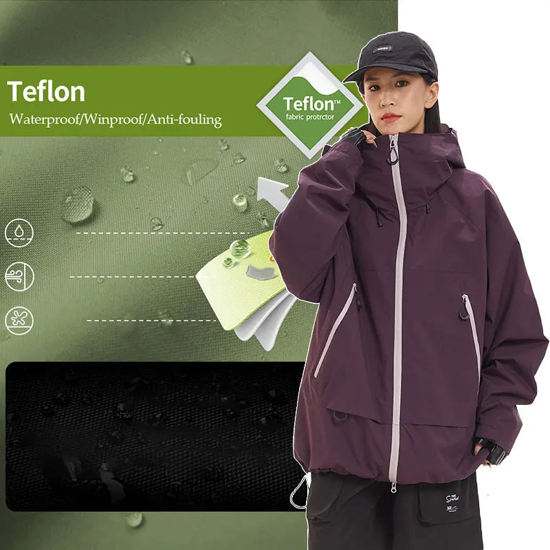 New Men Waterproof Hiking Jacket Women Windproof Sports Coat High Quality Hooded Jacket Outdoor Ride Climbing Running Jacket LadyShow.Store