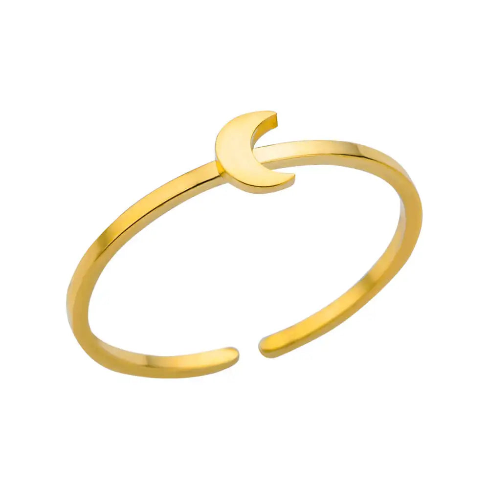 316L Stainless Steel Shell Rings for Women Adjustable Gold Color Little Star Open Rings Female Jewelry Weddings Gifts New Trendy Pi-Mart