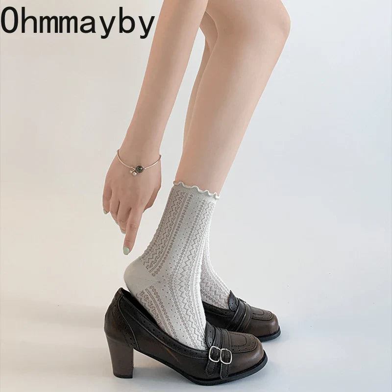 Vintage Thick Heel Women Mary Jane Shoes Ladies Concise Slip On Pumps Spring Autumn Women's Party Dress Shoes LadyShow.Store