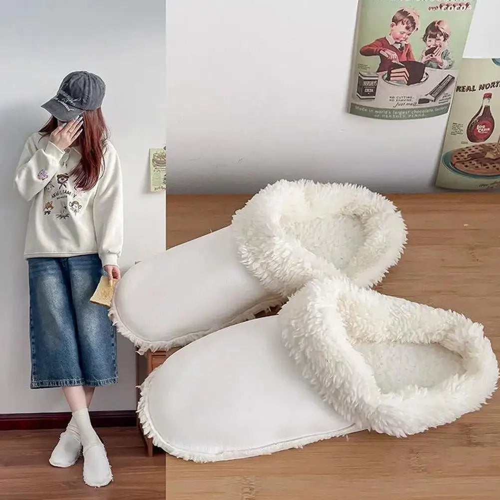Autumn Winter Plush Liner Warm Hole Shoes With Detachable Thicken Soft Shoe Cover Fashion Versatile Slippers Lining Accessories Pi-Mart