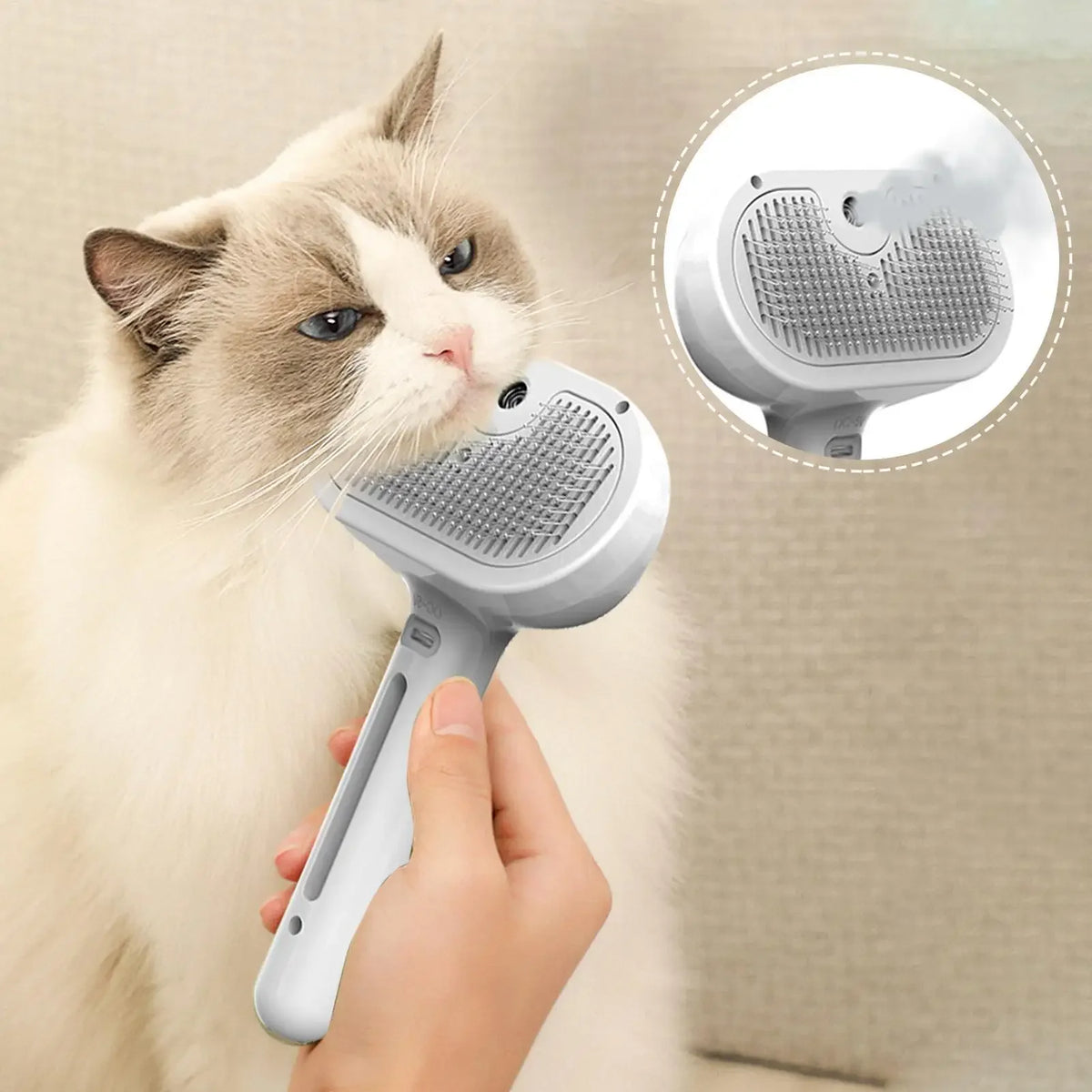 Steamy Dog Brush Electric Spray Cat Hair Brush 3 in1 Dog Steamer Brush for Massage Pet Grooming Removing Tangled and Loose Hair Pi-Mart