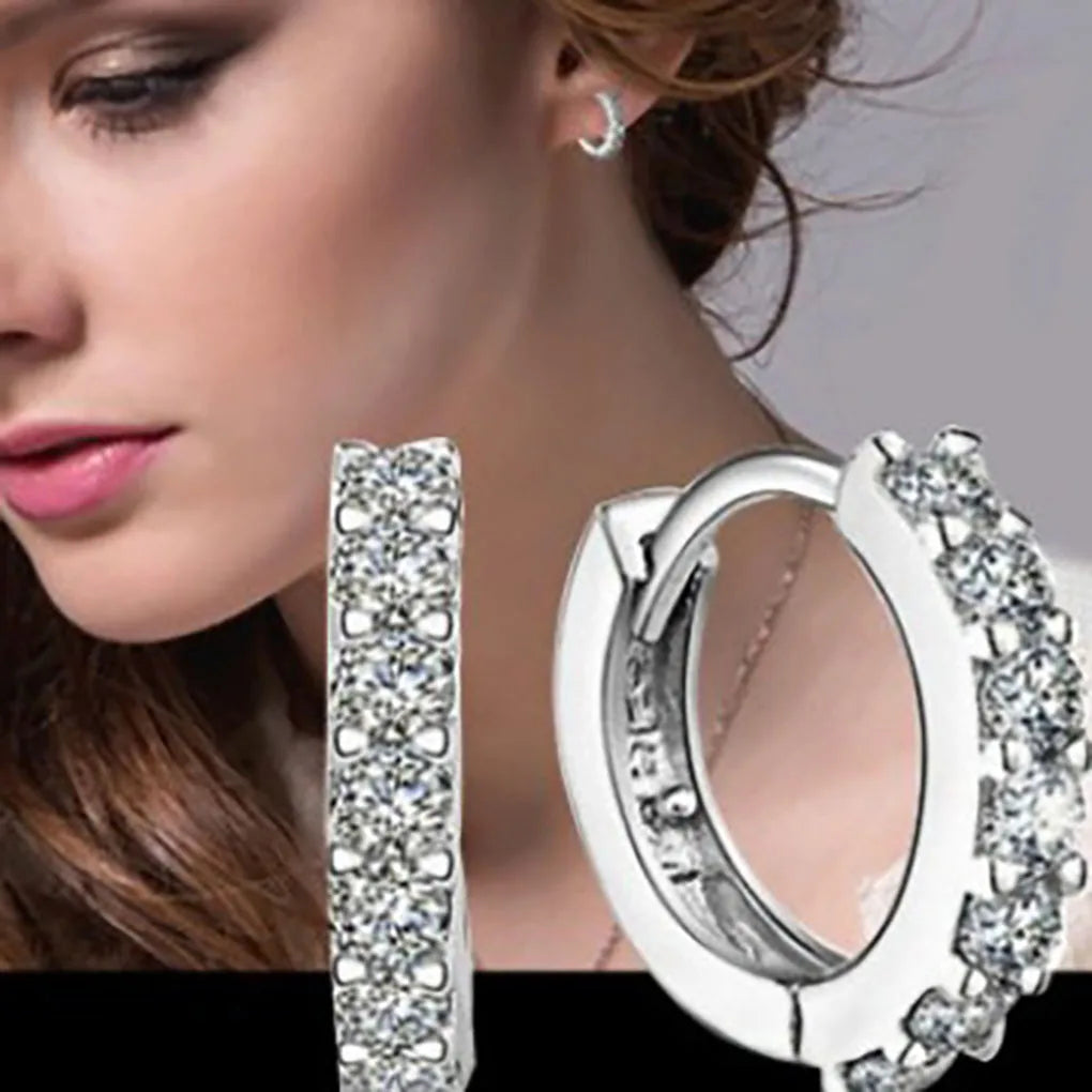 2026 Autumn Winter Fast Ship Newest Luxury Romantic Women Jewelry  Plated Rhinestone Crystal Hoop Earrings For Women Wholesale Pi-Mart