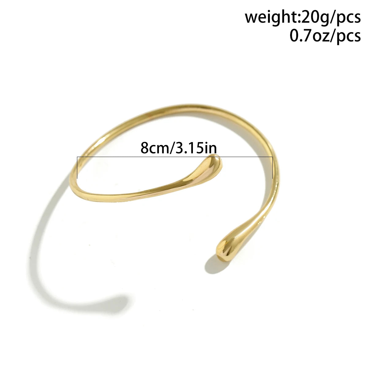 Salircon Simple Metal Water Drop Open Upper Arm Bracelet Bohemian Smooth Upper Arm Bracelet Women's Casual Party Jewelry Gift ﻿ Pi-Mart