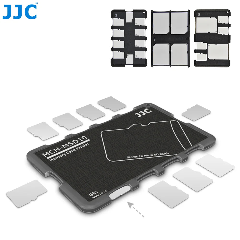 JJC Thin Micro SD Card Holder SD Card Case Wallet Credit Card Size for SD Micro SD TF Cards Hard Shell Camera Photo Accessories Pi-Mart