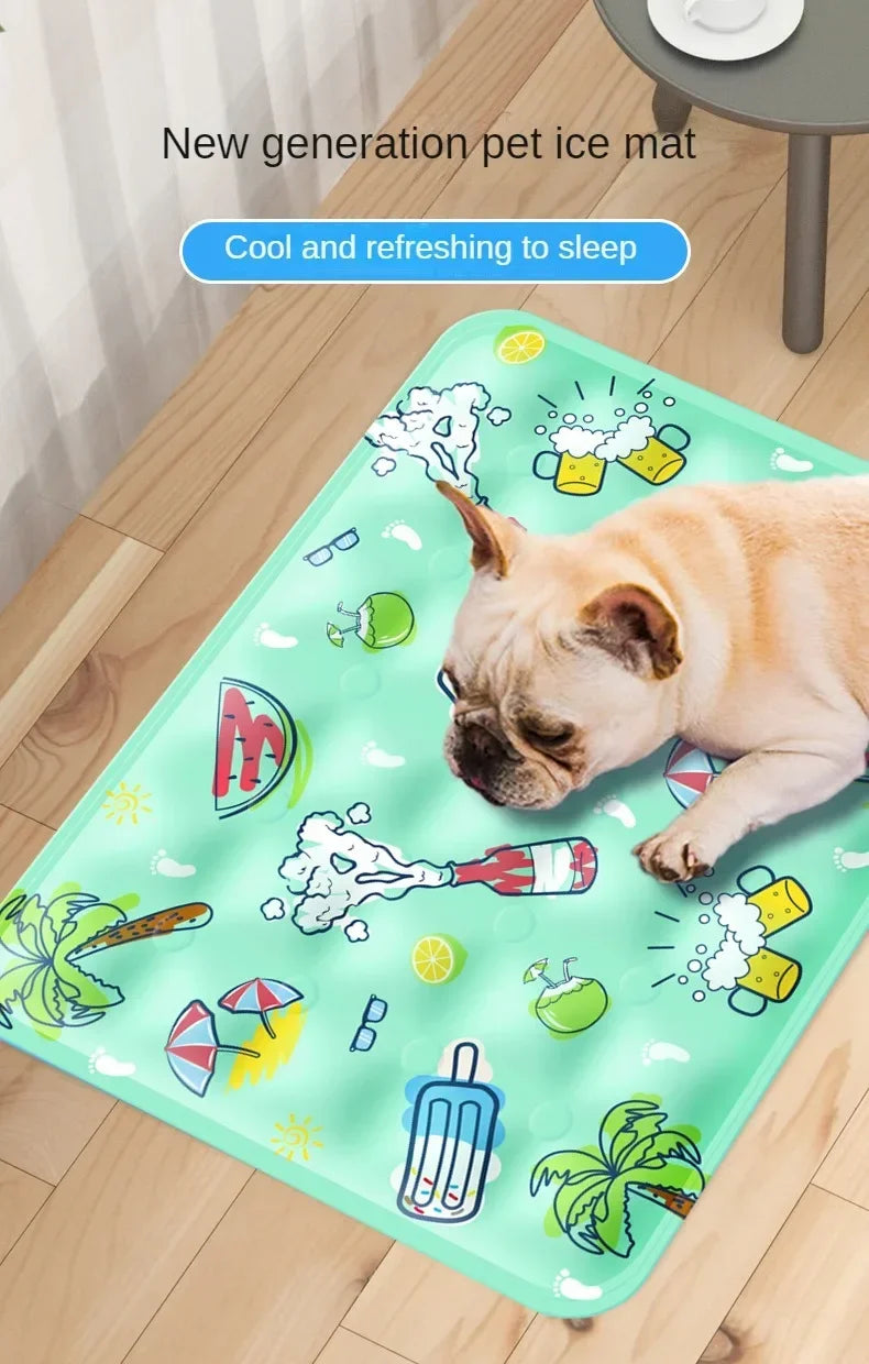 Large Pet Cooling Mat for Summer Heat Relief Reusable Breathable Gel Freeze Panel for Dogs Cats Indoor Outdoor Crate Bed Pi-Mart