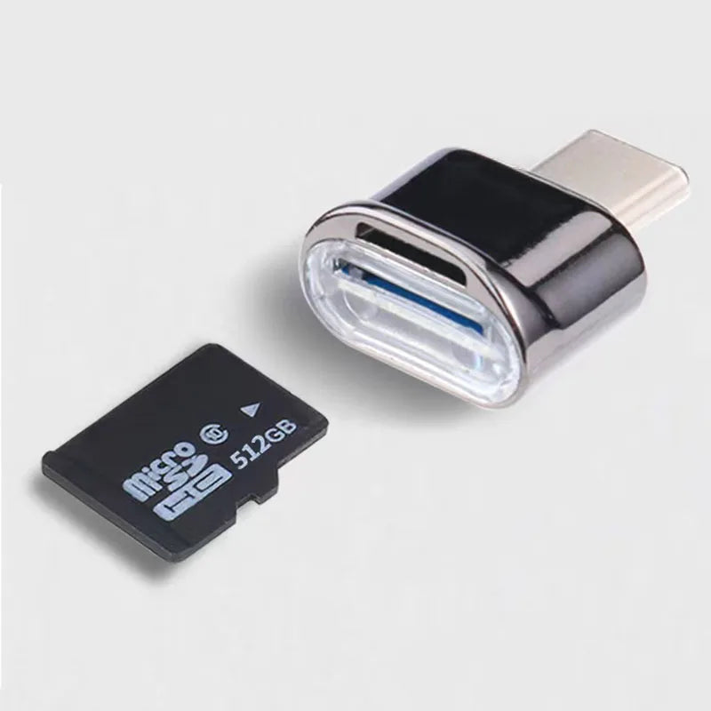 2 Pcs TF Card Reader, Silver USB C to USB Adapter, Suitable for iPhone 17/17 Pro and Other Mobile Phones Pi-Mart
