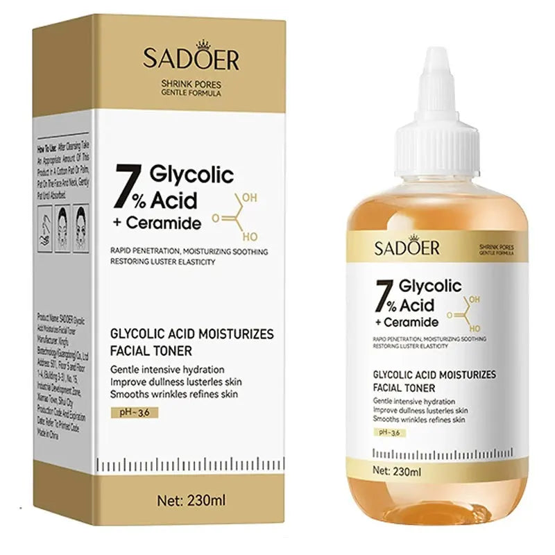 Toner SADOER Glycolic Acid Soothing Moisturizing Serum Improves Dirty and Dry Skin Fine Lines Pi-Mart