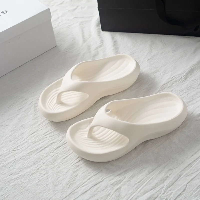 Women Stylish EVA Flip-Flops Comfortable Soft Anti-Slip Anti-Odor Fashionable Versatile for Beach Summer Casual Wear Beach Shoes LadyShow.Store